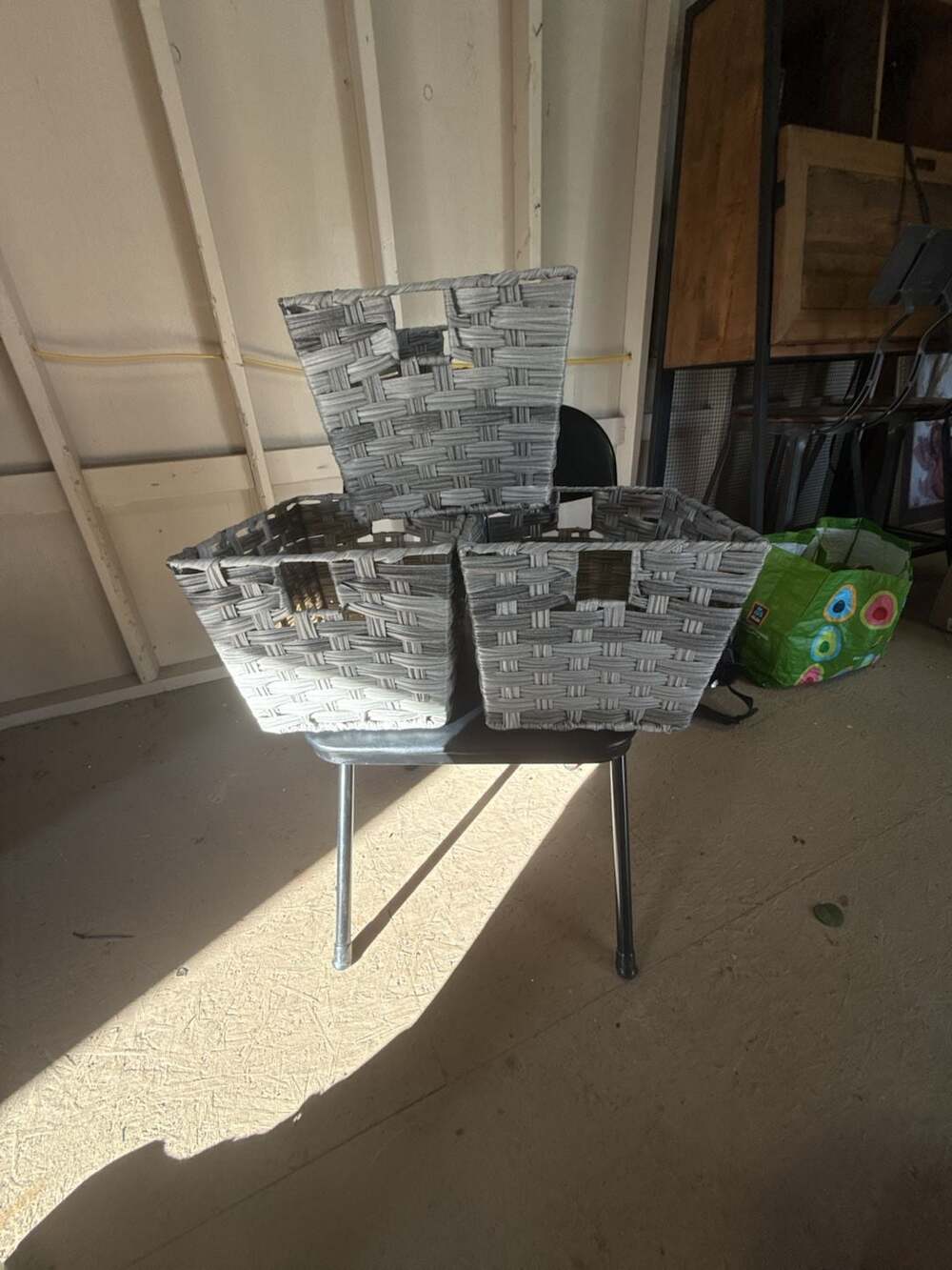 Woven Storage Baskets Gray Set Of 3